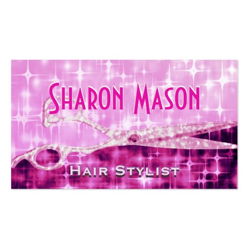 Pink Glitter Scissors Double-Sided Standard Business Cards (Pack Of 100)