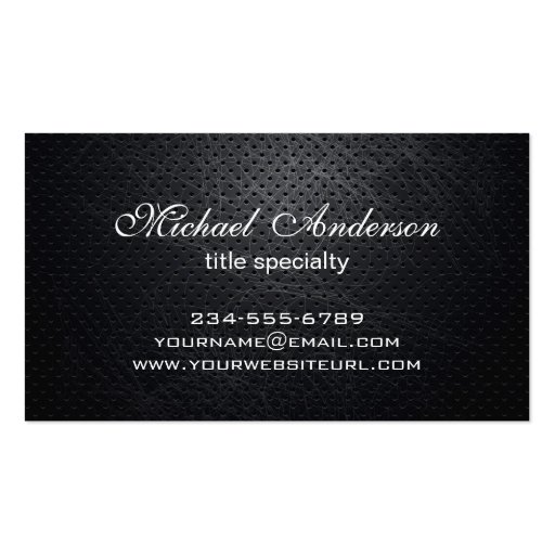 Professional Elegant Modern Black Scratched Metal Double-Sided Standard Business Cards (Pack Of 100)