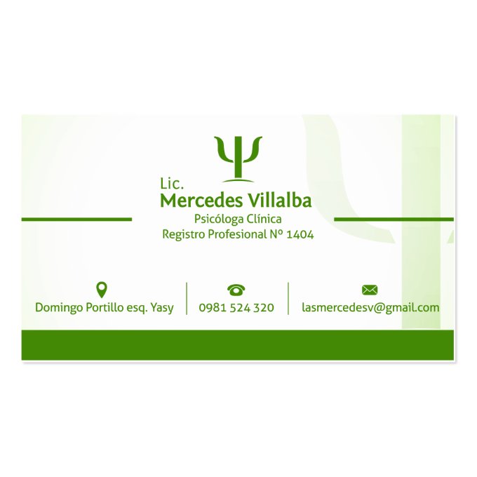 Psychologist  Business Card Template (front side)