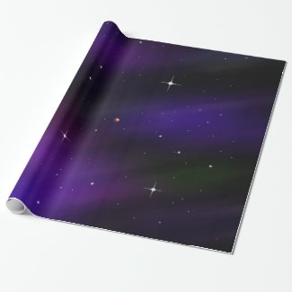 Spacescape With Planets and Stars Wrapping Paper