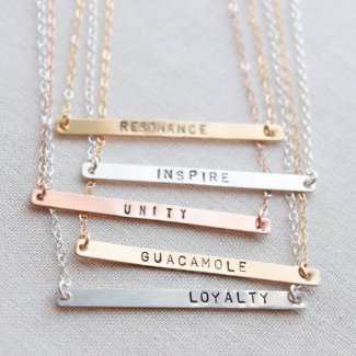 Personalized Rose Gold Name Bar Necklace
