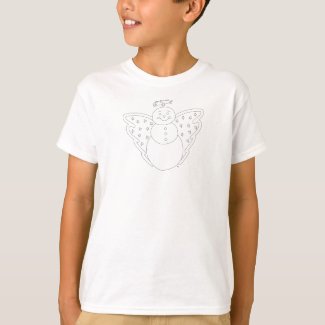 Angel Snowman Kids Coloring Shirt