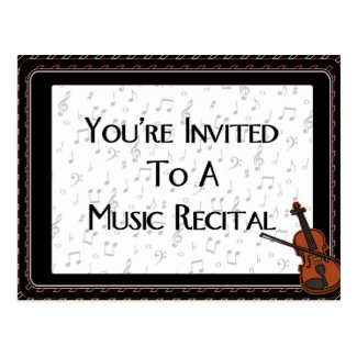 You&#39;re Invited To A Music Recital Postcard