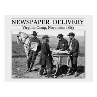 Newspaper vendor during the Civil War Postcard