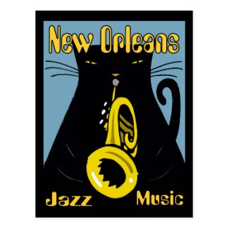 Fat Cat New Orleans Music 2017 Postcard