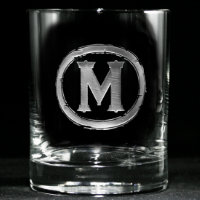 Modern Monogrammed Whiskey Glass Whiskey Glasses