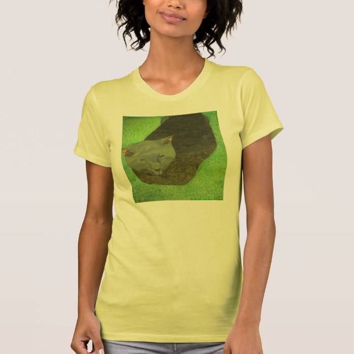 Irina The Cat Sitting On Grass By Julia Hanna T-Shirt