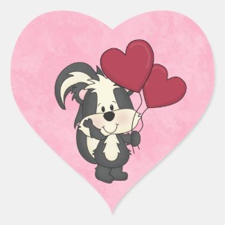 Valentine Skunk sticker