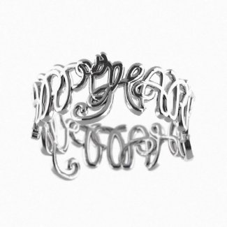 Personalized Sterling Silver Cursive Name Ring 