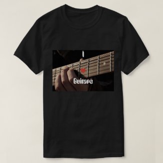 I Heart Guitars with Hands on Fret Image T-shirt