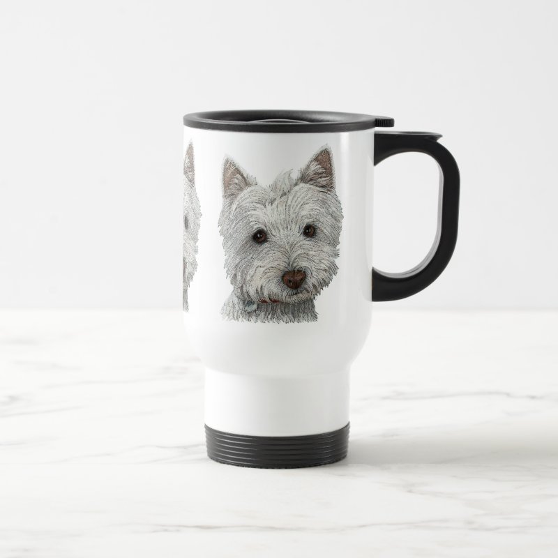 Westie dog travel mug