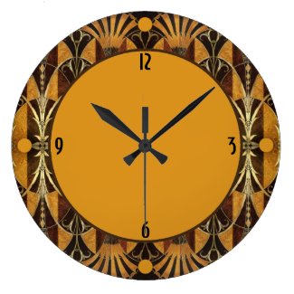 Art Deco Burl Wood Large Clock
