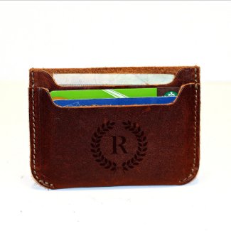 Two Pocket Wallet w/Single Initial Monogram