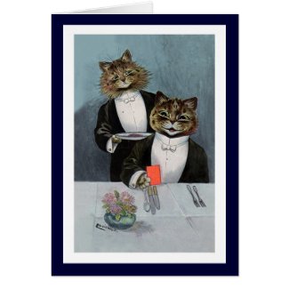 Louis Wain - Cats in Tuxedos - Cute Vintage Art Card