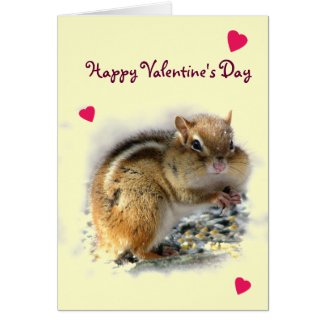Feasting Chipmunk Valentine Card