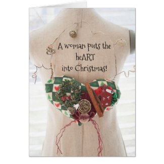 A Woman Puts the Heart into Christmas Card