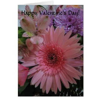 Beautiful Pink and Purple Flowers Valentine's Day Card