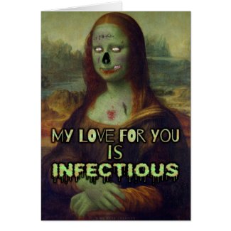 Zombie Mona Lisa Valentine's Day Card