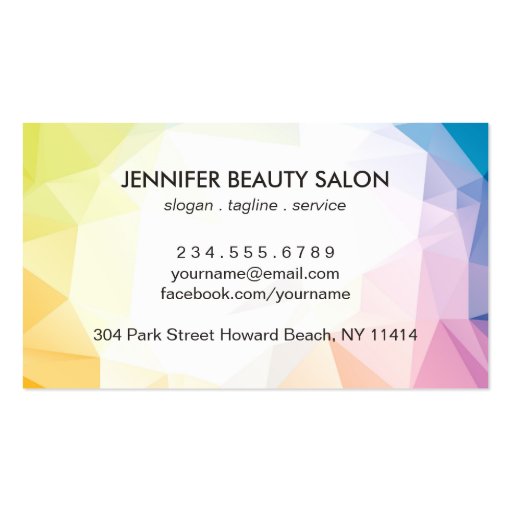 Modern Contemporary Abstract Hair Stylist Salon Double-Sided Standard Business Cards (Pack Of 100) (back side)