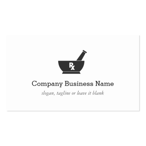 Pharmacy Pharmacist Logo - Modern Black Silver Business Card Templates (back side)