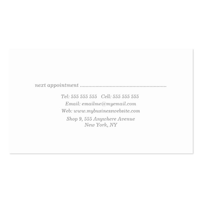 Painted Floral Hair Stylist Appointment Cards Business Card (back side)