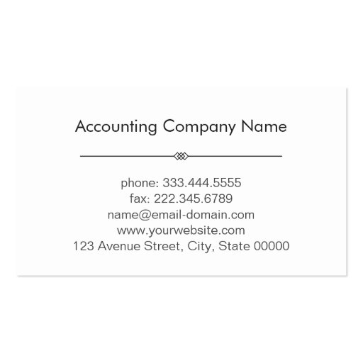 Certified Public Accountant Simple Minimal Elegant Business Card Templates (back side)