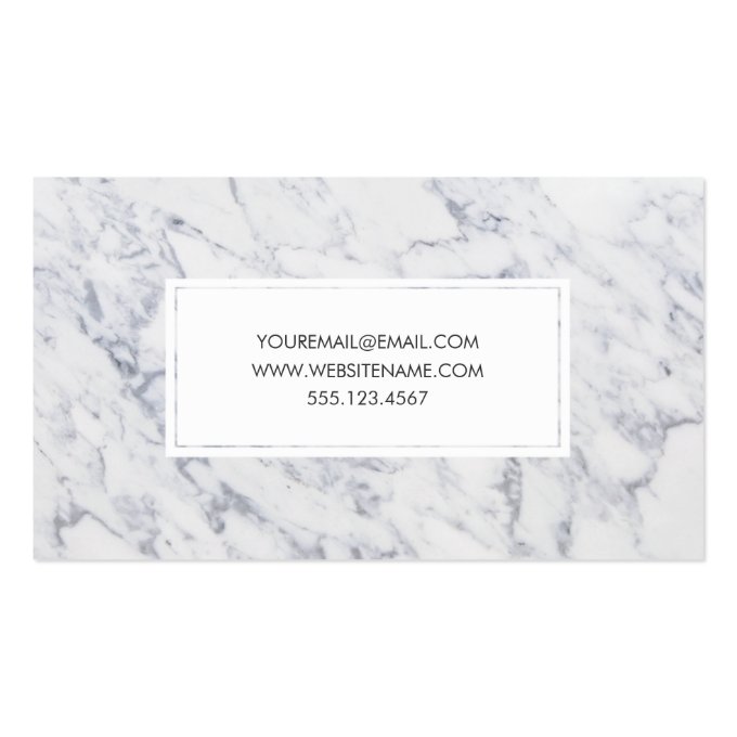 Professional Marble Pattern Modern Elegant Design Business Card (back side)