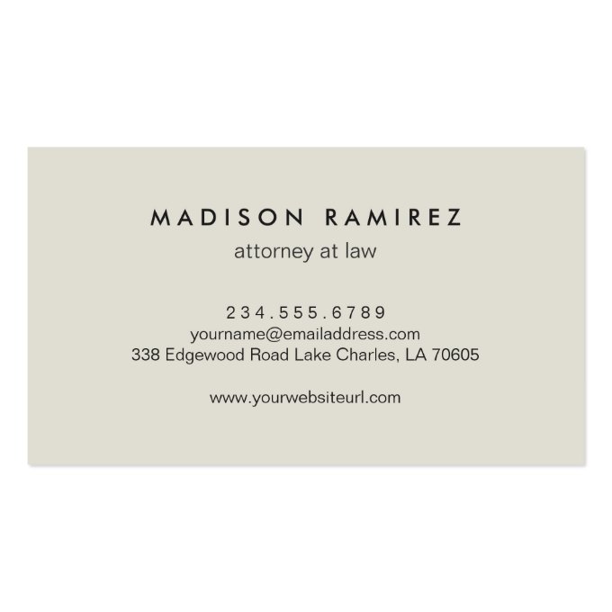 Professional Attorney Lawyer Modern Monogram Logo Business Card (back side)