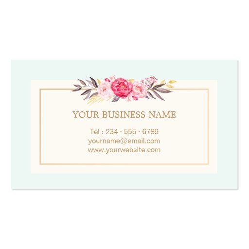 Elegant Pastel Watercolor Floral Boutique Deco Double-Sided Standard Business Cards (Pack Of 100) (back side)