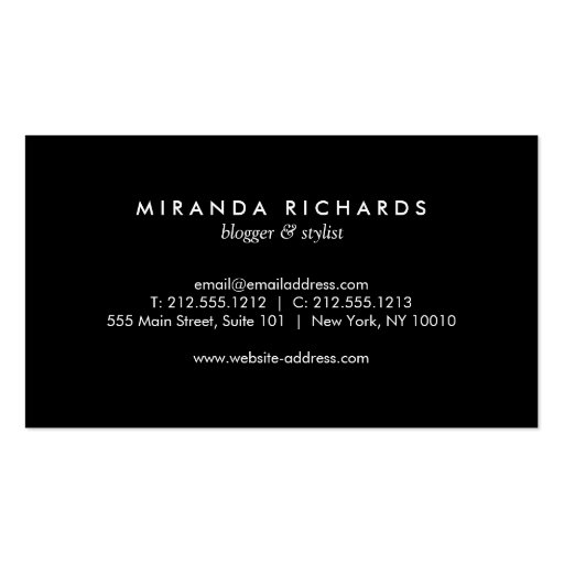 Luxe Mod Black and White Pattern with Gold Bar Double-Sided Standard Business Cards (Pack Of 100) (back side)