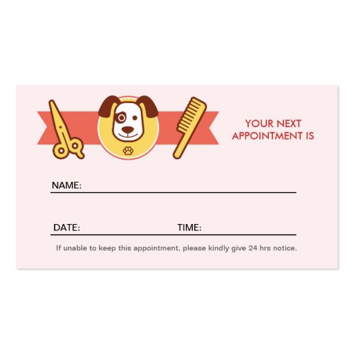 Dog Pet Spa Salon - Appointment Card Business Card Template (back side)