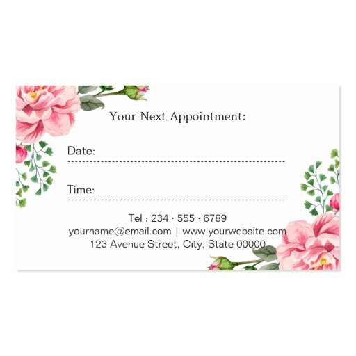 Hair Salon Appointment Card Trendy Gold Stripes Double-Sided Standard Business Cards (Pack Of 100) (back side)