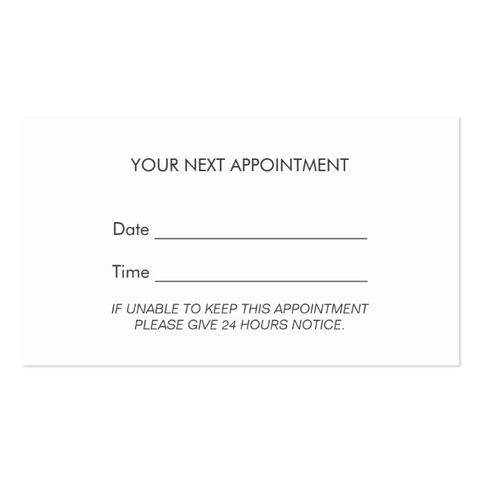 Psychologist-Elegant Beach Theme Appointment Business Card (back side)