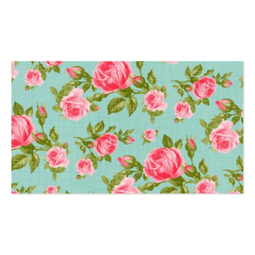 Girly Vintage Roses Floral Print Double-Sided Standard Business Cards (Pack Of 100) (back side)