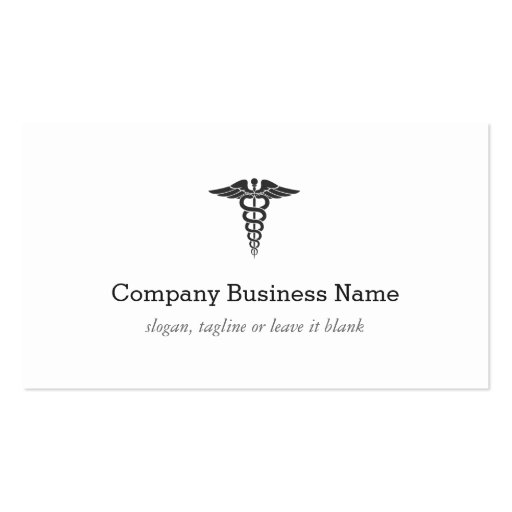 Professional Medical Caduceus Logo Modern Stylish Business Cards (back side)