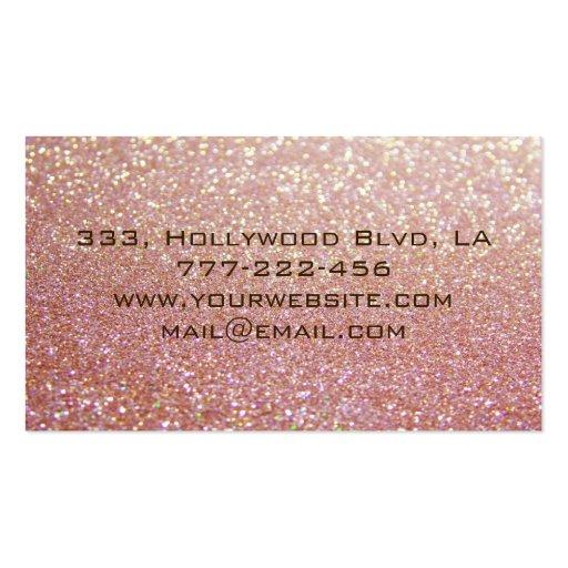 Professional glamorous elegant glittery Double-Sided standard business cards (Pack of 100) (back side)