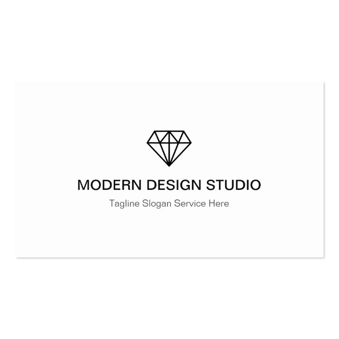 Professional Black White Modern Diamond Logo Business Card (back side)