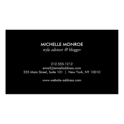 Retro Mod Black and White Pattern Gold Monogram Double-Sided Standard Business Cards (Pack Of 100) (back side)