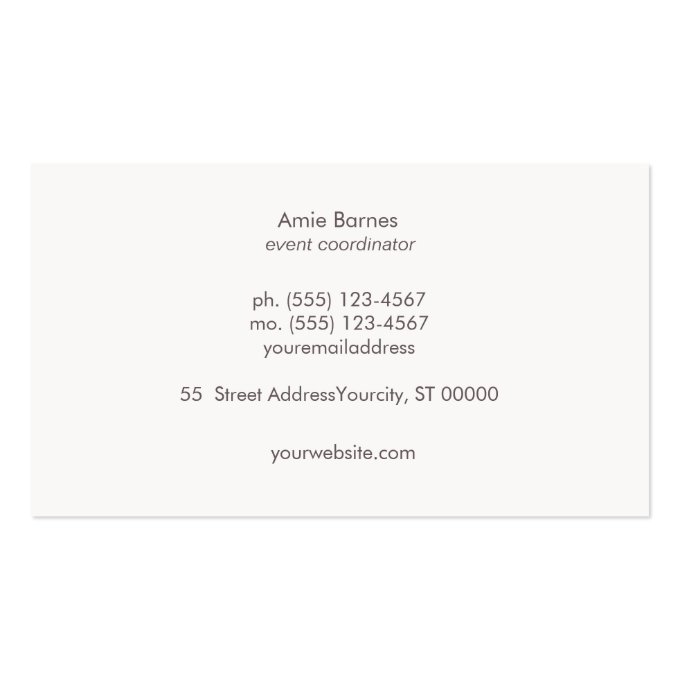Stylish Bokeh and Rose Gold sequin Event Planner Business Card (back side)