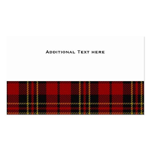 Stylish Brodie Tartan Plaid Custom Double-Sided Standard Business Cards (Pack Of 100) (back side)