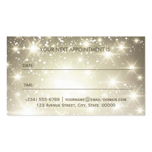 Sparkling Bokeh Glitter Appointment Card Double-Sided Standard Business Cards (Pack Of 100) (back side)