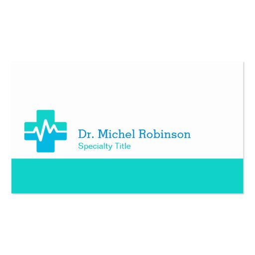 Medical Health Care - Modern Clean ECG logo Business Cards (back side)