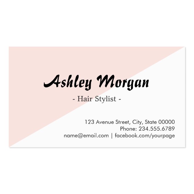 Modern Hair Stylist Beauty Salon Simple Geometric Business Card (back side)