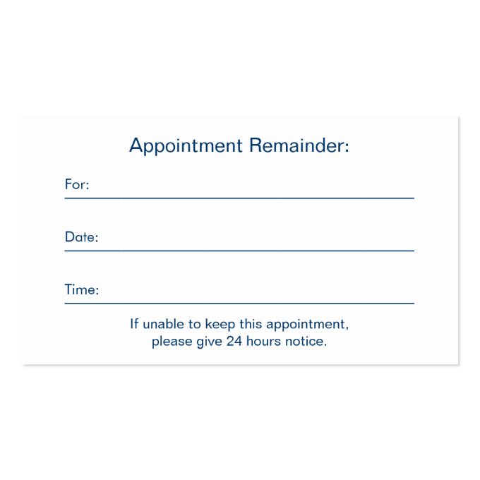 Blue Psychologist Personal Counselor Appointment Business Card (back side)