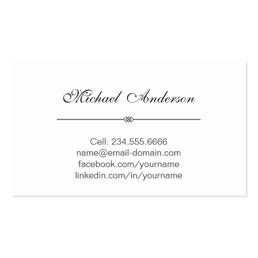 Graduation Name Card Namecard Silver Metallic Look Double-Sided Standard Business Cards (Pack Of 100) (back side)