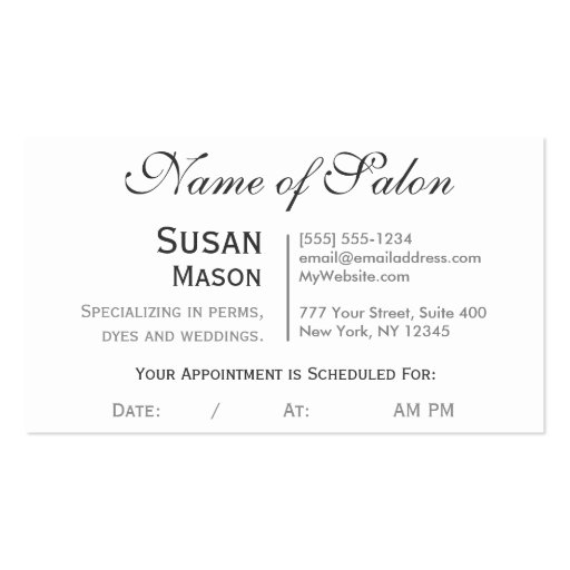 Hairstylist Glitter Glam Double-Sided Standard Business Cards (Pack Of 100) (back side)