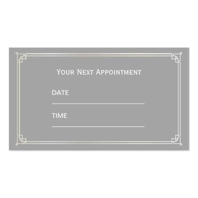 Psychologist Appointment Card Plain Gray Framed Business Card (back side)