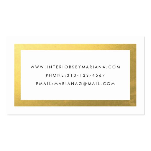 Thick Gold Border on White Business Card Template Pack Of Standard Business Cards (back side)