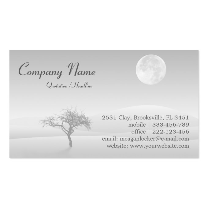 Psychologist - Moon and Solitude Tree Business Card (back side)