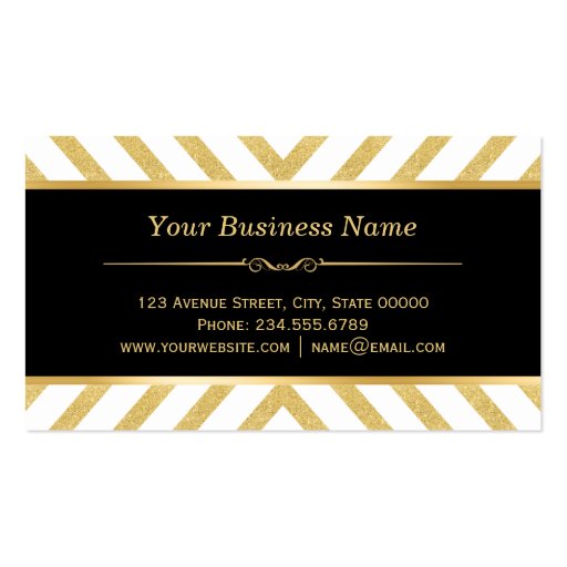 Stylish Gold Glitter Black Modern Premium Look Double-Sided Standard Business Cards (Pack Of 100) (back side)
